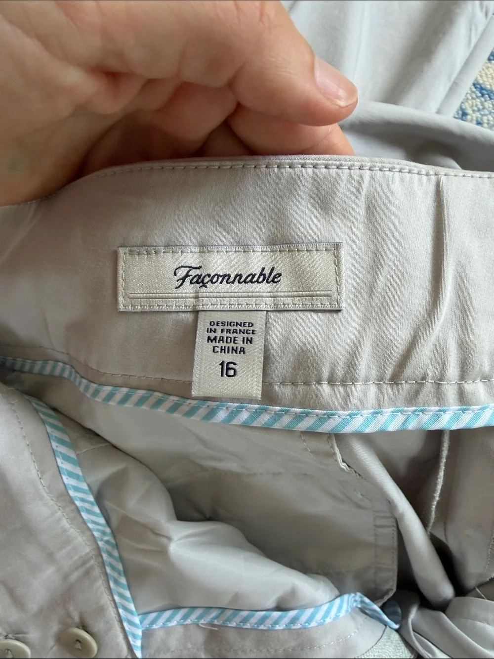 Faconnable Light Gray Capris with Button Cuffs